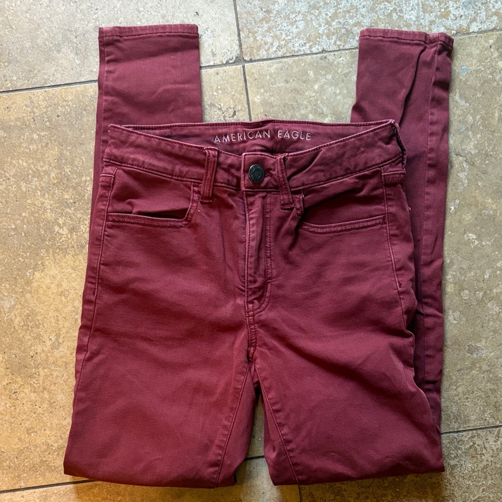 American Eagle Outfitters Women's Burgundy Skinny Jeans
